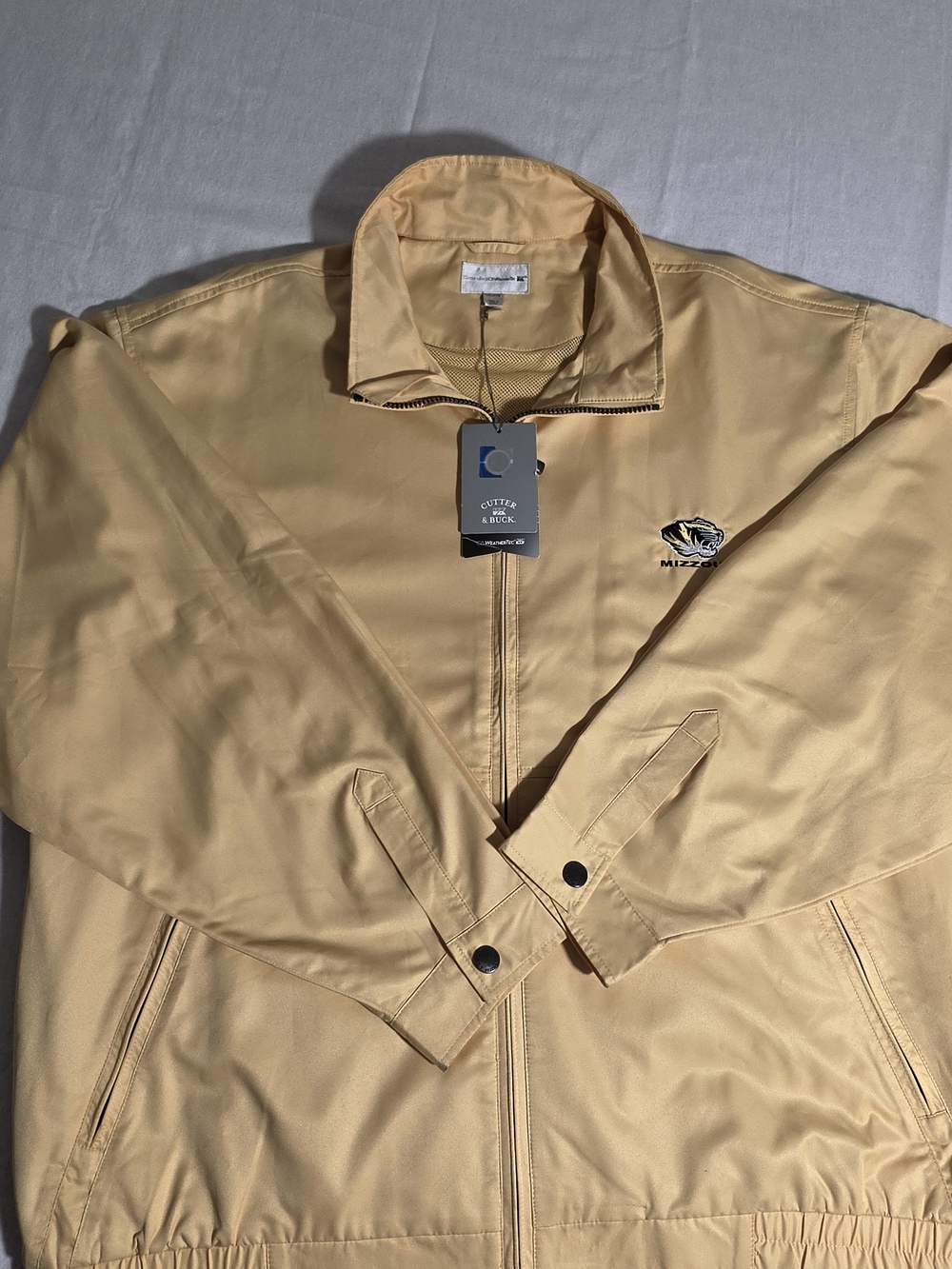 NWT Cutter & Buck Mizzou Tigers WeatherTec Jacket – Tan – Size 2XL